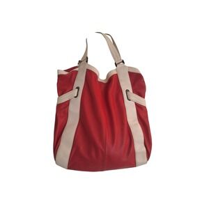 Kenneth Cole Red White  Leather Hobo Bag